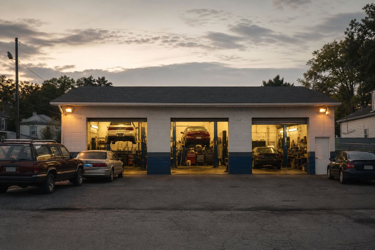 The original family garage in the 1990s